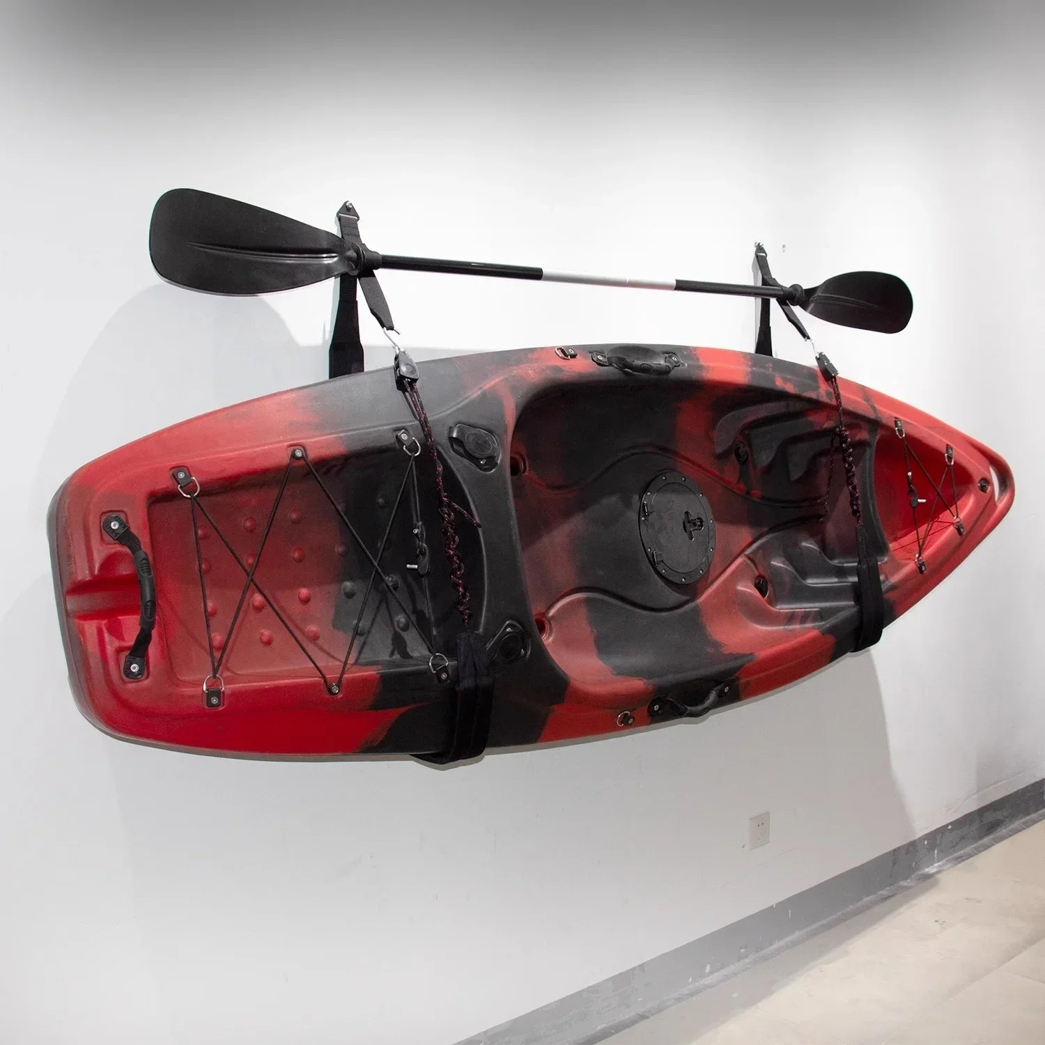 

2M One Person Plastic Kayak Single Seating Small Fishing Boat Rowing Canoe With Paddle Can Install Motor