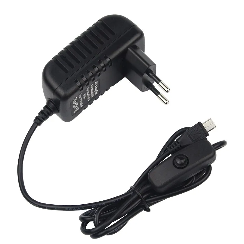 5V 3A Raspberry Pi 3B + 3B zasilacz z przełącznik przycisk zasilania Adapter Micro USB Port dla Pi Zero 2 W Orange Pi Zero 3 majątek funduszy celowych LTS