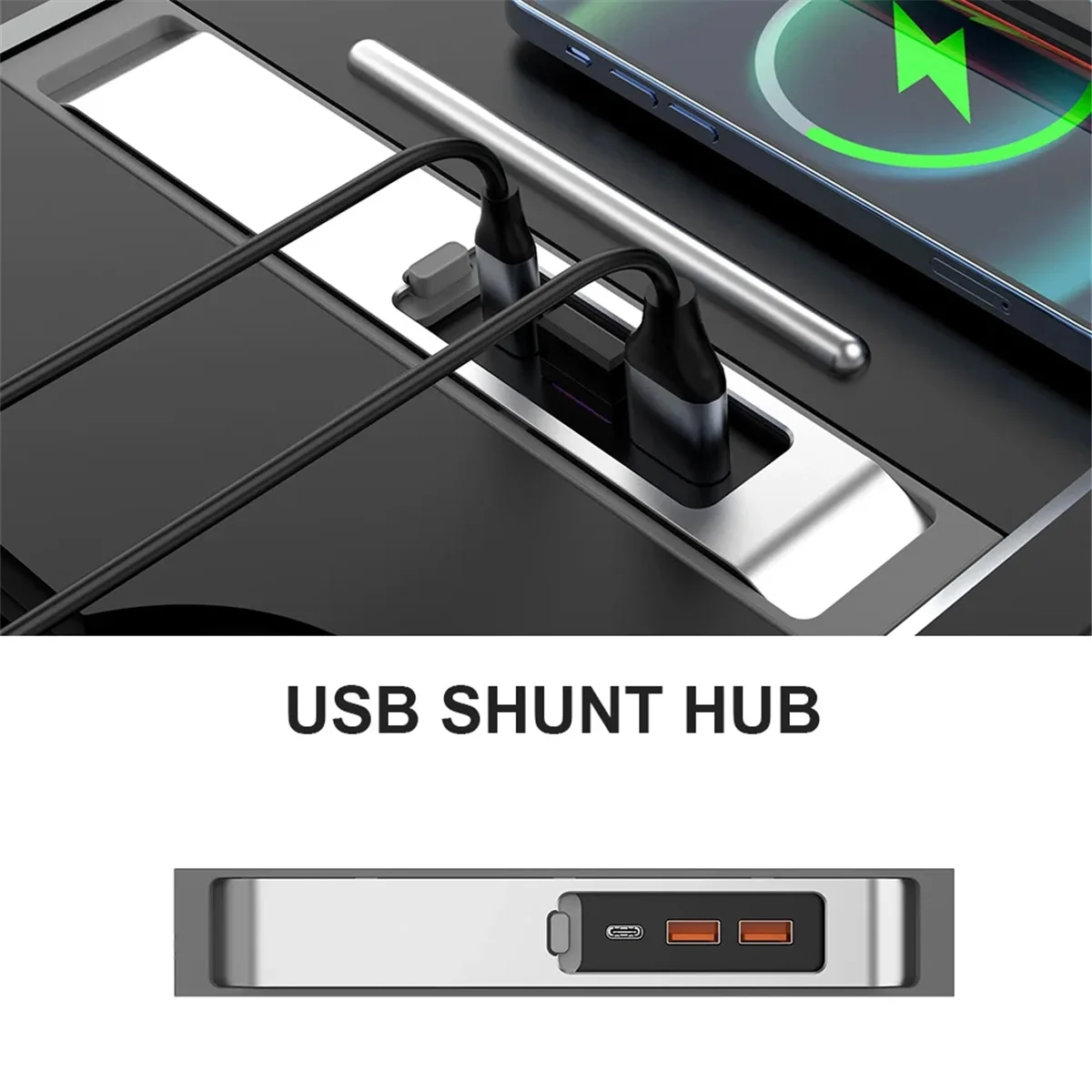 USB Hub 27W Quick Interior Charger Intelligent USB Docking Station Shunt Hub Accessories for Model 3 Model Y