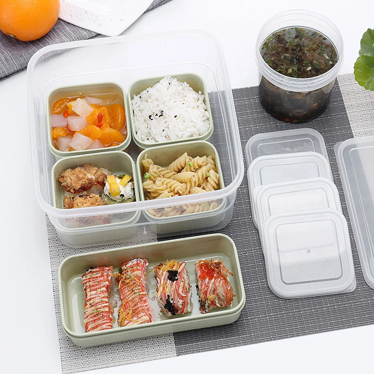 

6pcs Fresh Food Storage Containers BPA Free Leak Proof Plastic Lunch Boxes for Snacks Meals Prep Kitchen Crisper Refrigerator