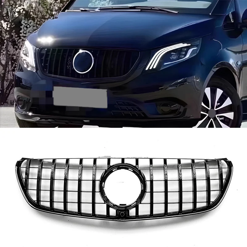 

Upgrade GT Style Front Bumper Grille Hood Tuning Racing Grill For Mercedes Benz V Class W447 2015 2016 2017 2018 2019