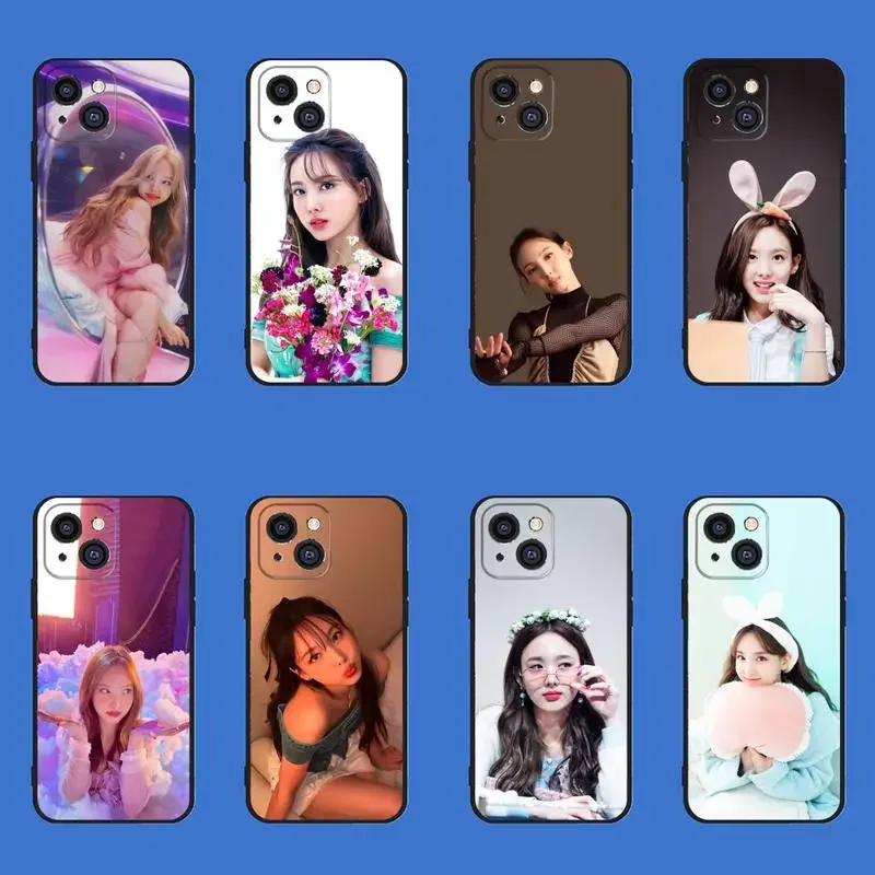 T-TWICE- N-Nayeon- Cute Phone Case For iPhone 11 12 Mini 13 14 15 PRO XS MAX X XR 6 7 8 Plus Black Shell