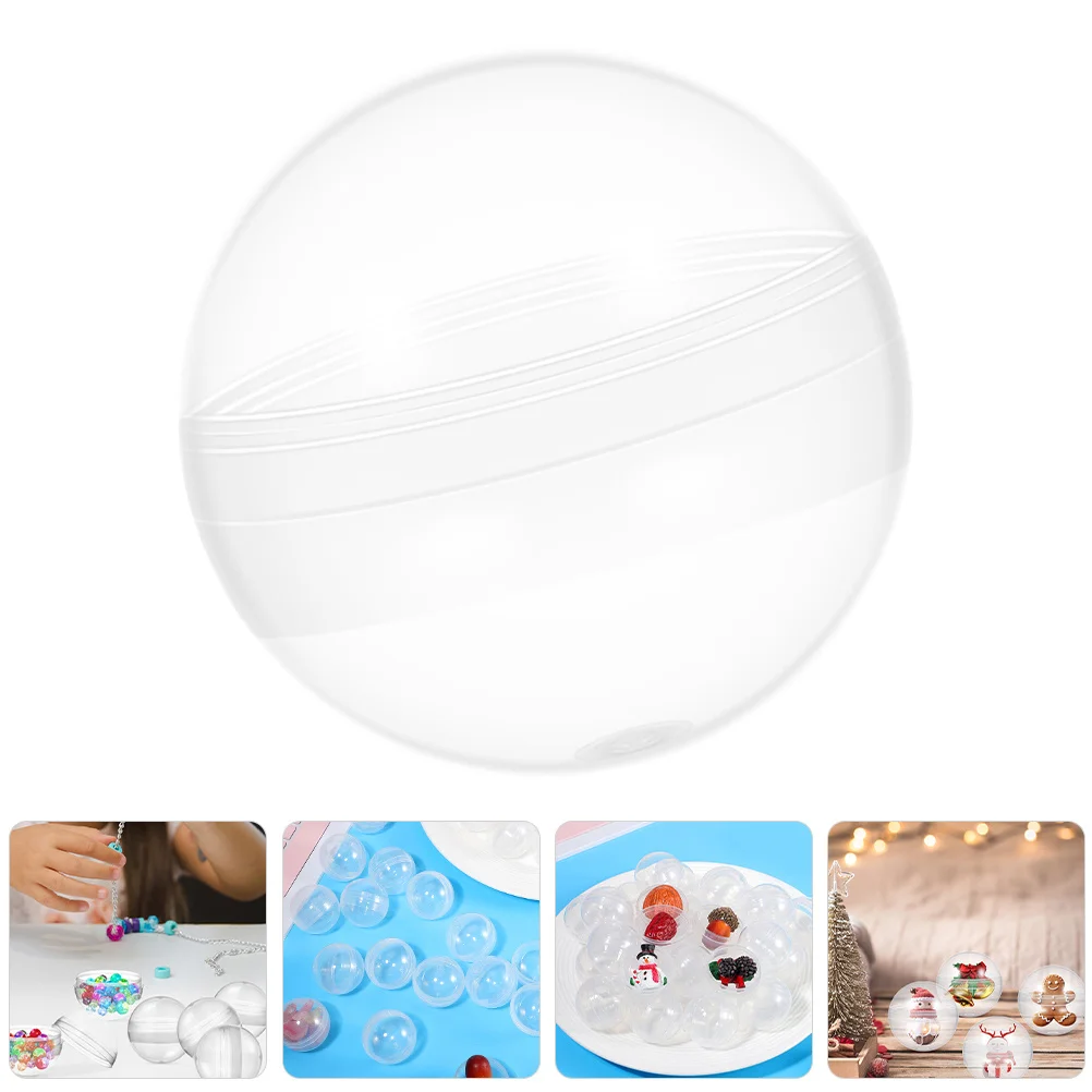 

50pcs Lucky Clear Round Plastic Balls For Vending Machine Fillable Surprise Party Favors Candy Container Prizes