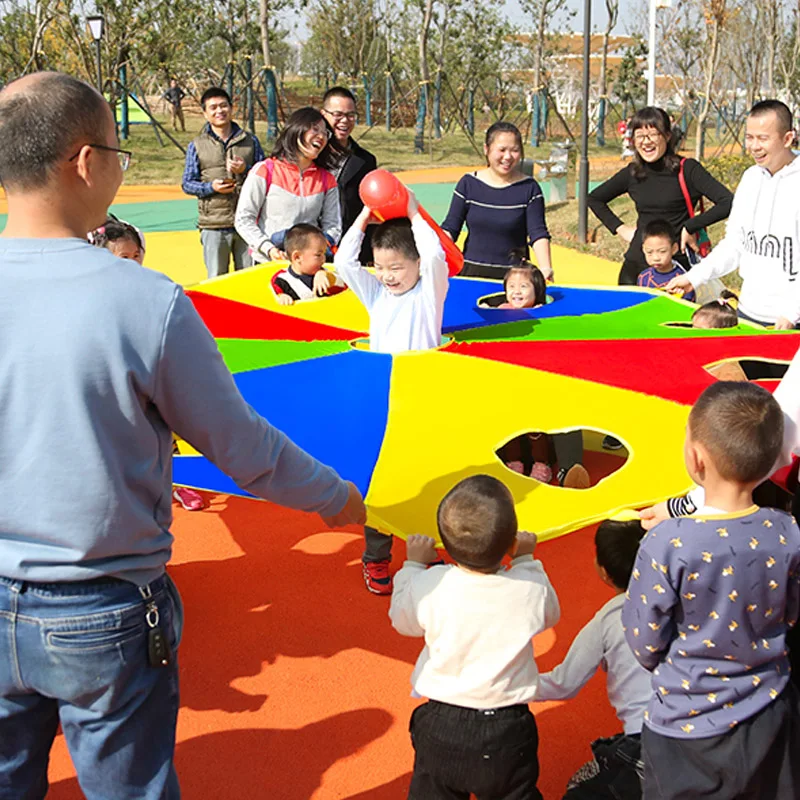 Kids Whack A Mole Game Rainbow Umbrella  Kindergarten Outdoor Fun And Sports Paracaidas Toy Buiten Speelgoed Voor Kinderen