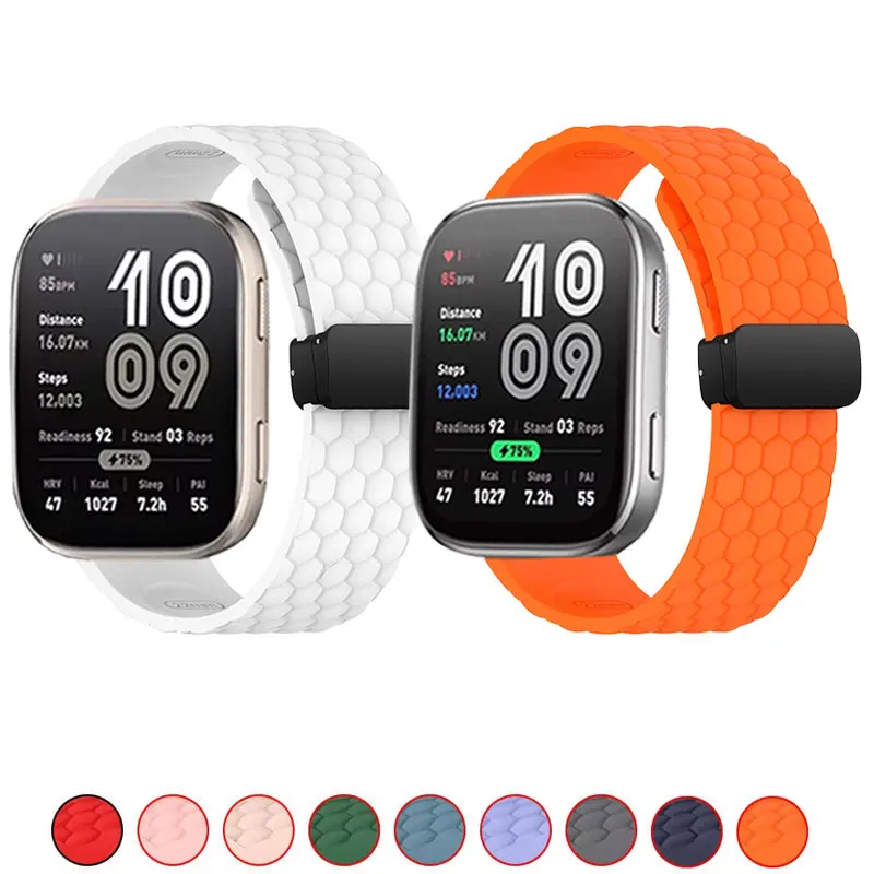 Magnetic Strap For Amazfit Bip 6 5 Smart Watch Quick 22mm Sports Silicone Breathable Wristband For Amazfit Bip 6 Accessories