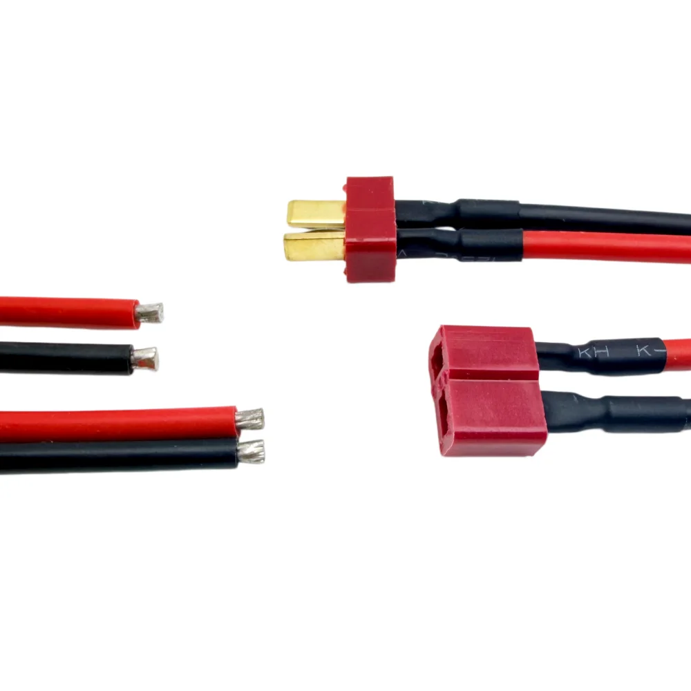 4 Stück Deans T-Stecker (männlich/weiblich) mit 14AWG weichem Silikondraht für RC Lipo Akku – Erweiterungskabel im Großhandel – Detail 7