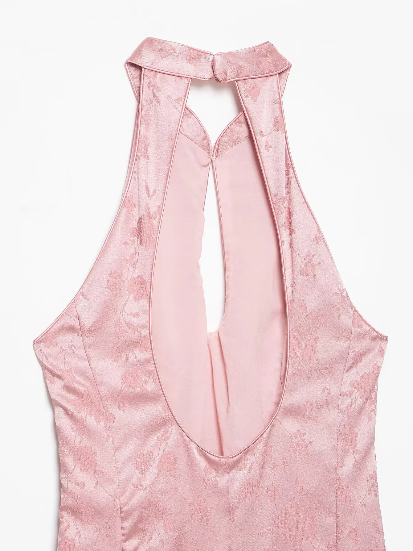 TFMLN Neues Elegantes Langes Kleid für Damen, Neckholder, Schlüsselloch-Ausschnitt, Ärmellos, Hoher Schlitz, Modisches Midi-Bodycon-Kleid für Damen – Detail 10