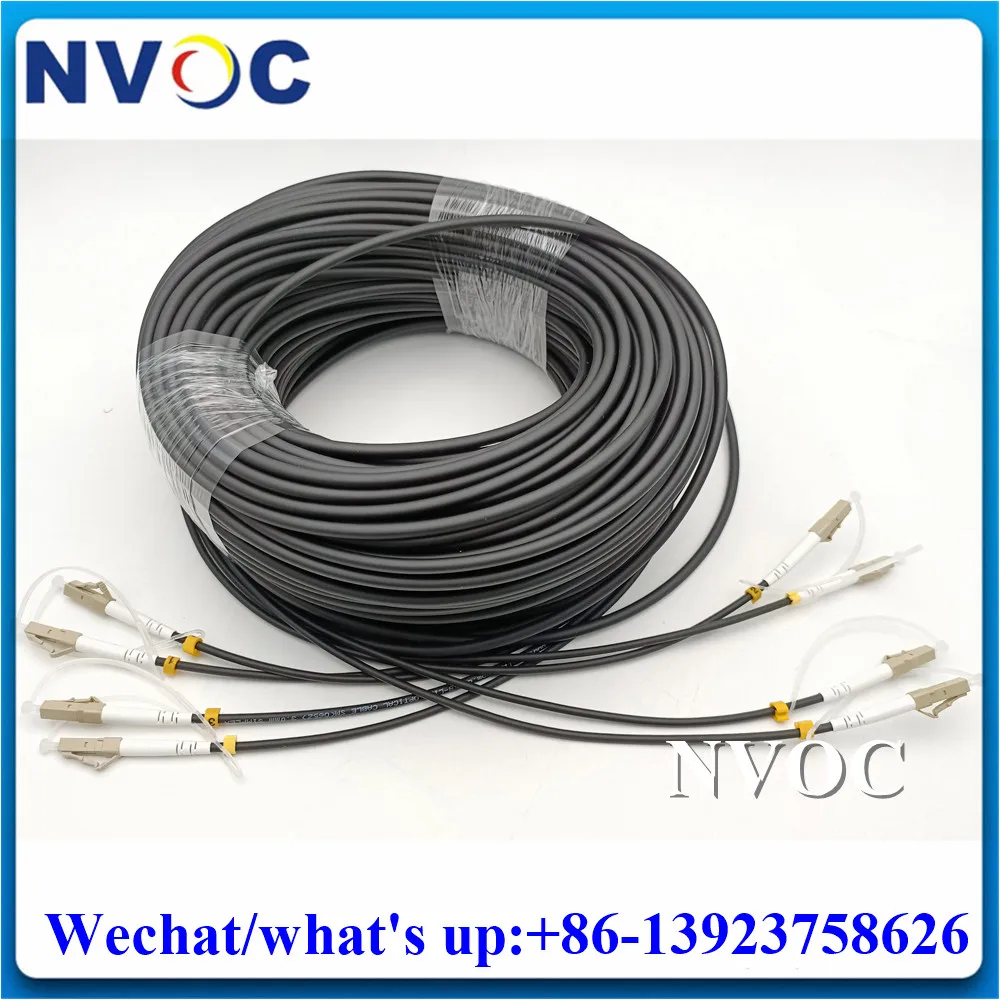 4C OM3-150 LC-LC Patch Cord,4Fibers Multimode MM LSZH/TPU 10/20/30M Outdoor LC/ST/FC/SC Armored Fiber Optic Cable