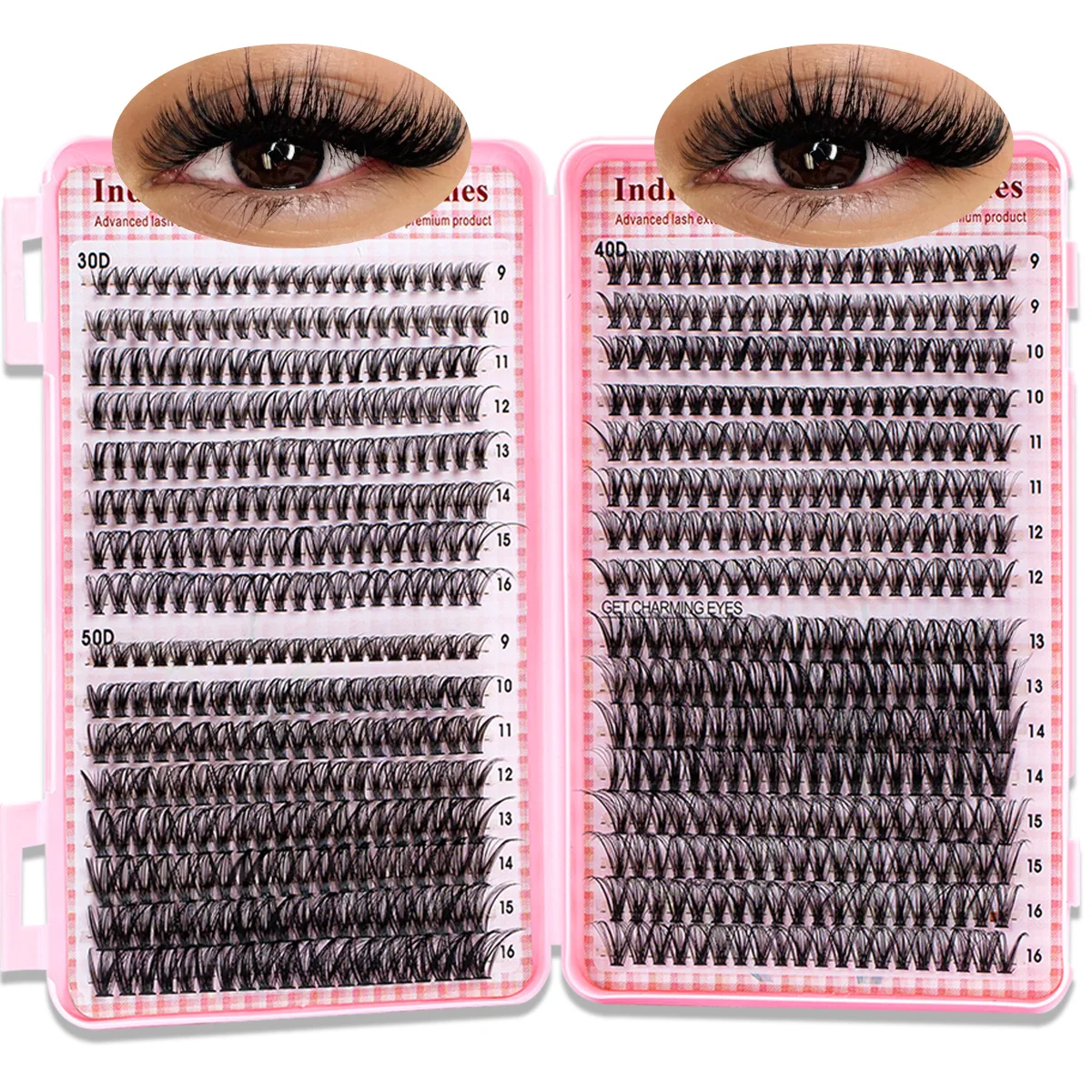 DIY Wimpernbüschel Katzenaugen-Wimpern Weiche, Luftige Wimpernverlängerungen Gemischte Längen Wiederverwendbares Make-up – Detail 1