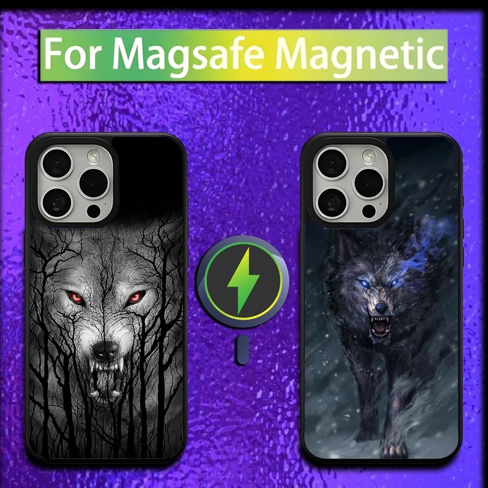 

Animal Wolf Phone Case For iPhone 16,15,14,13,12,11,Plus,Pro,Max,Mini Magsafe Magnetic Wireless Charging