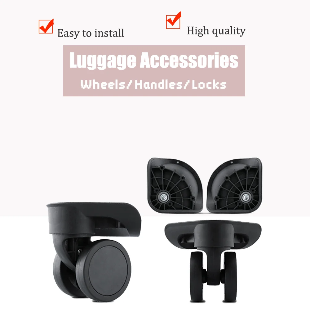 W313 Universal Luggage Wheels Silent Spinner Replacement for Suitcases, Durable & Easy Install