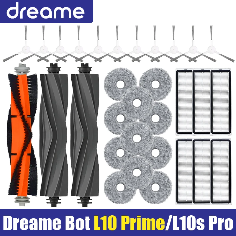 Dreame Bot L10 Prime / L10s Pro / L10 Pro, accesorios, cepillo lateral principal, filtro Hepa, paño de fregona, piezas de repuesto para robot