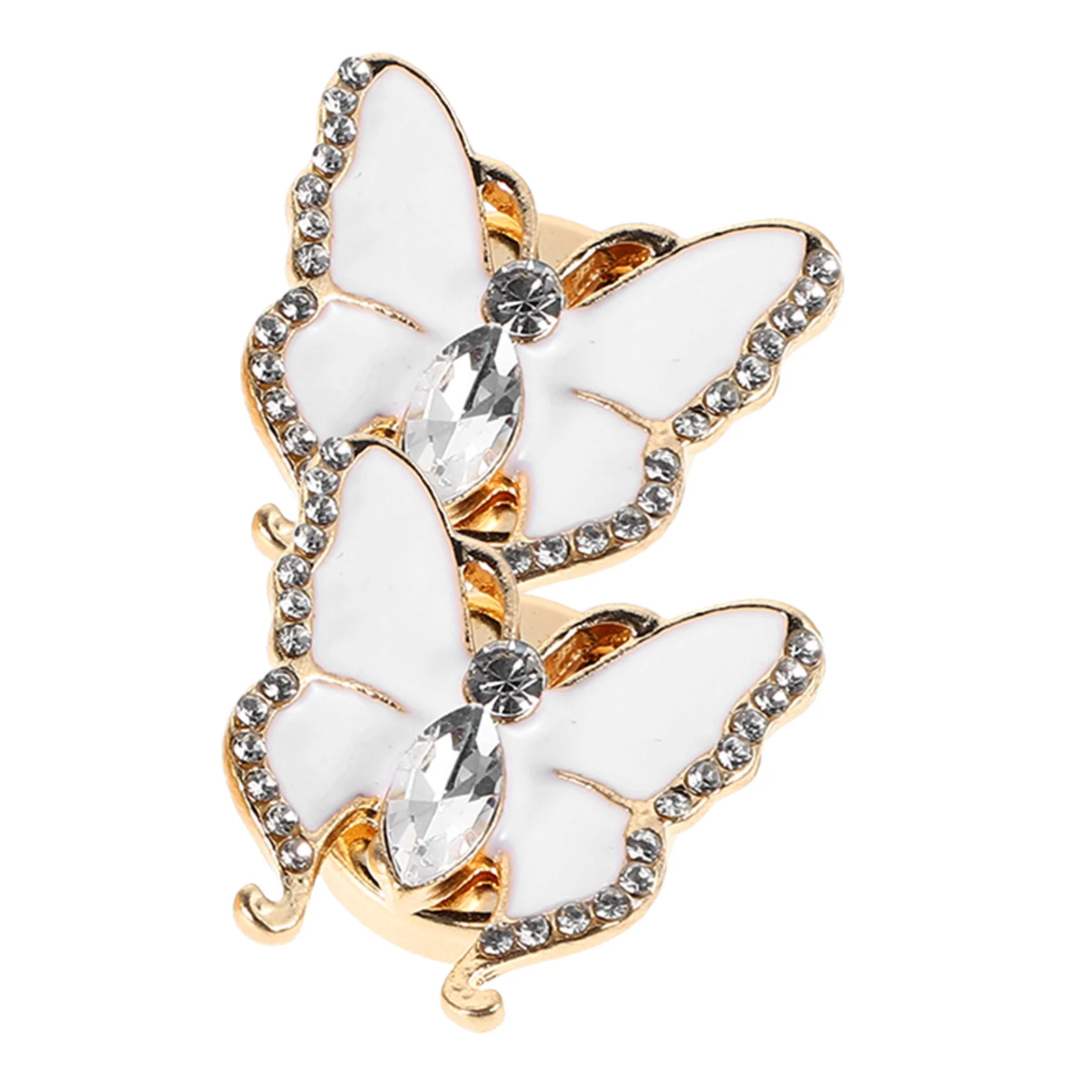 

1 Pair Women Butterfly Cufflinks Rhinestone Alloy Detachable Shirt Jewelry Fashion Accessory Business Party Brooch