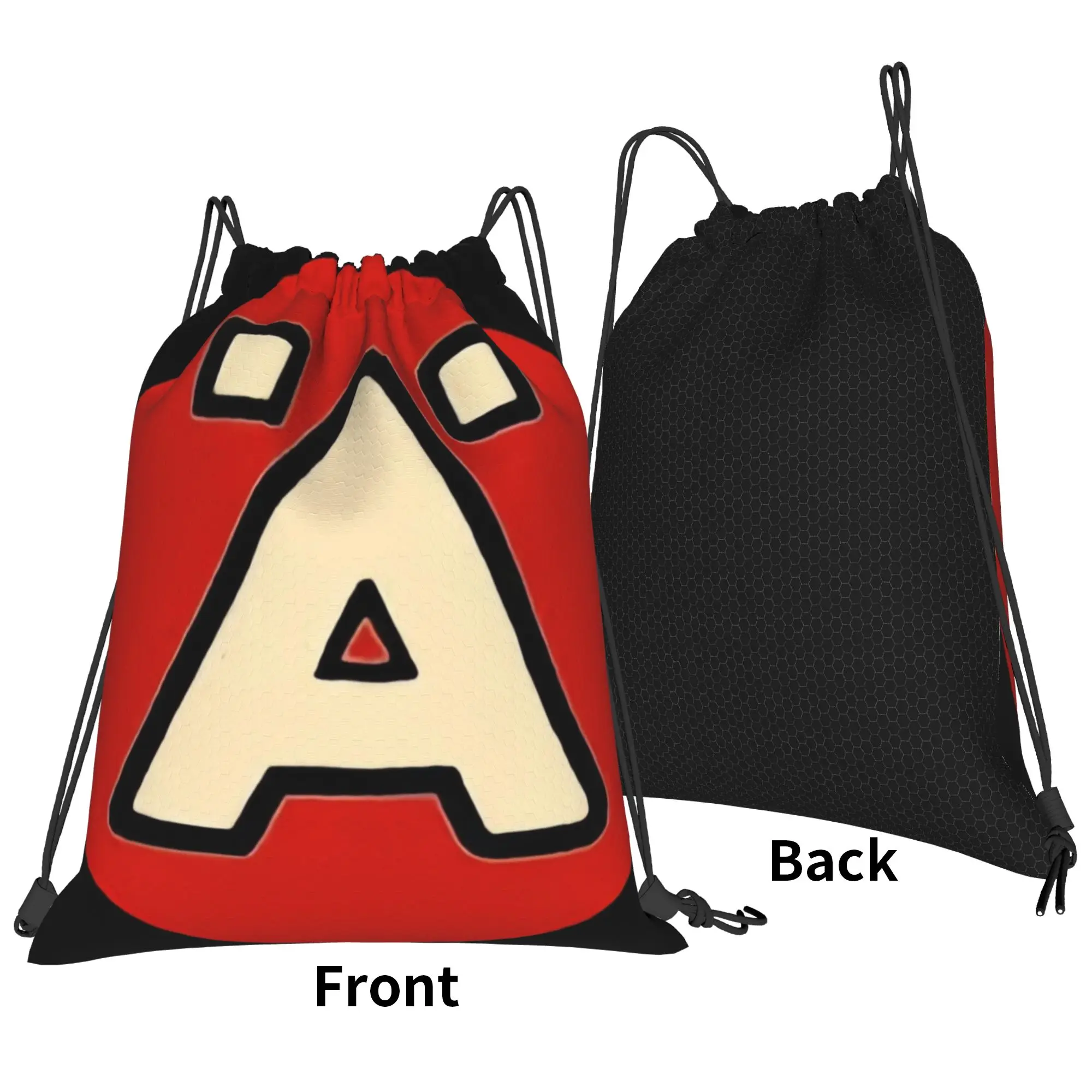 LÄRABARR Letter A Icon Red Portable Sports Riding Gym Drawstring Storage Sporty Backpacks