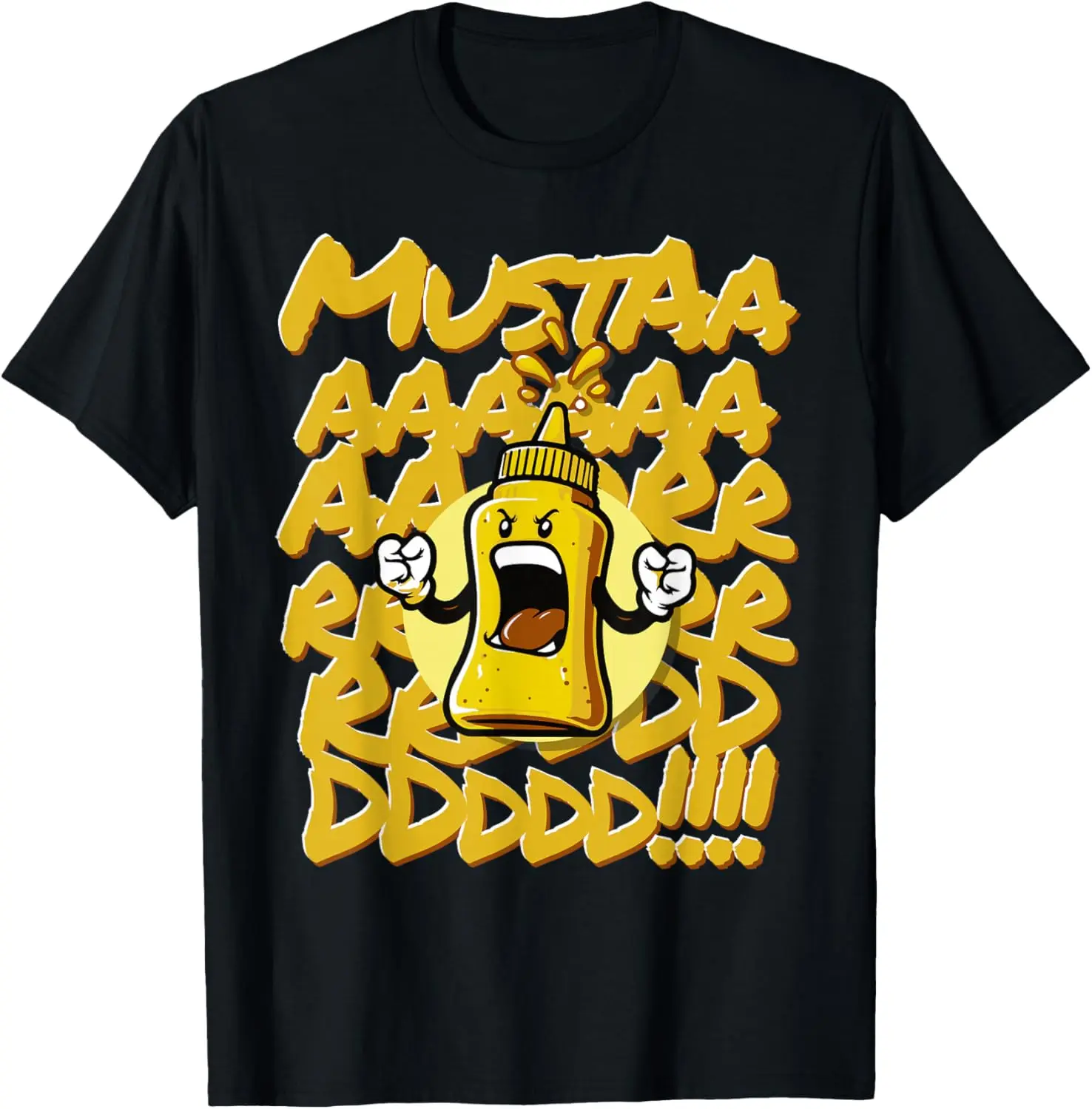 Mustard Bottle Scream T-Shirt 100% Cotton Trendy Y2K Short-Sleeve Tee – Soft, Quick-Drying, & Moisture-Wicking; Ideal Sports