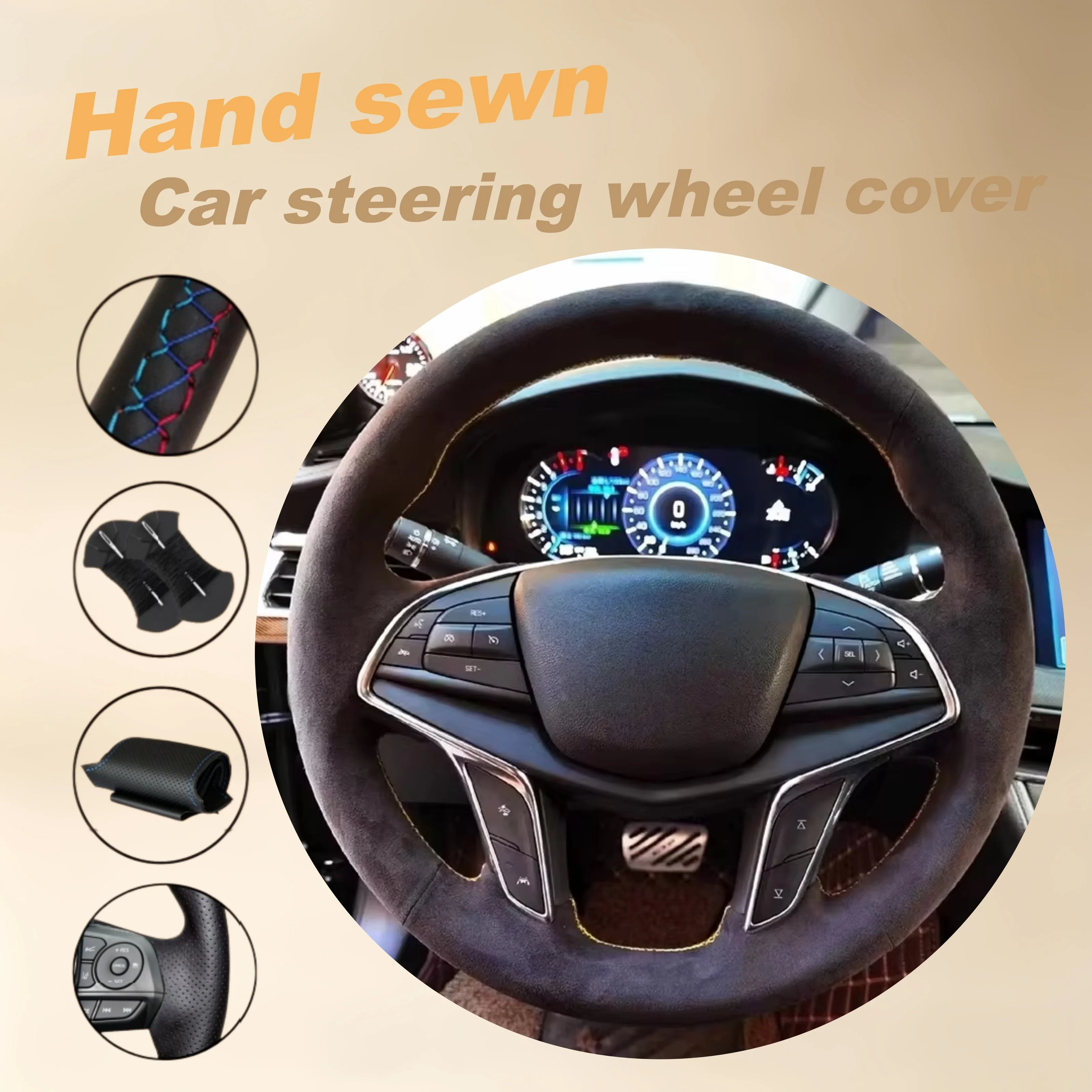 Funda de Volante Personalizada Antideslizante de Cuero Suave para Cadillac XTS CT5 XT4 XT6 XT5 ATSL