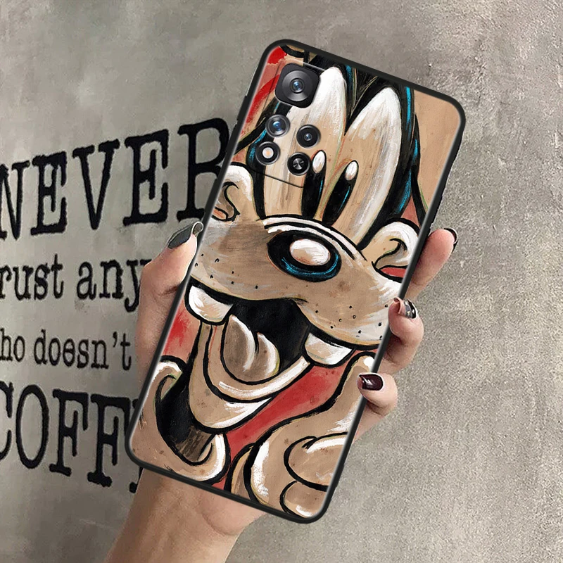 Dog Disney Friend Goofy For Xiaomi Redmi Note 12 Pro 11T 11E 11S 10T 10S Turbo Plus Max Lite 5G Black Soft Phone Case