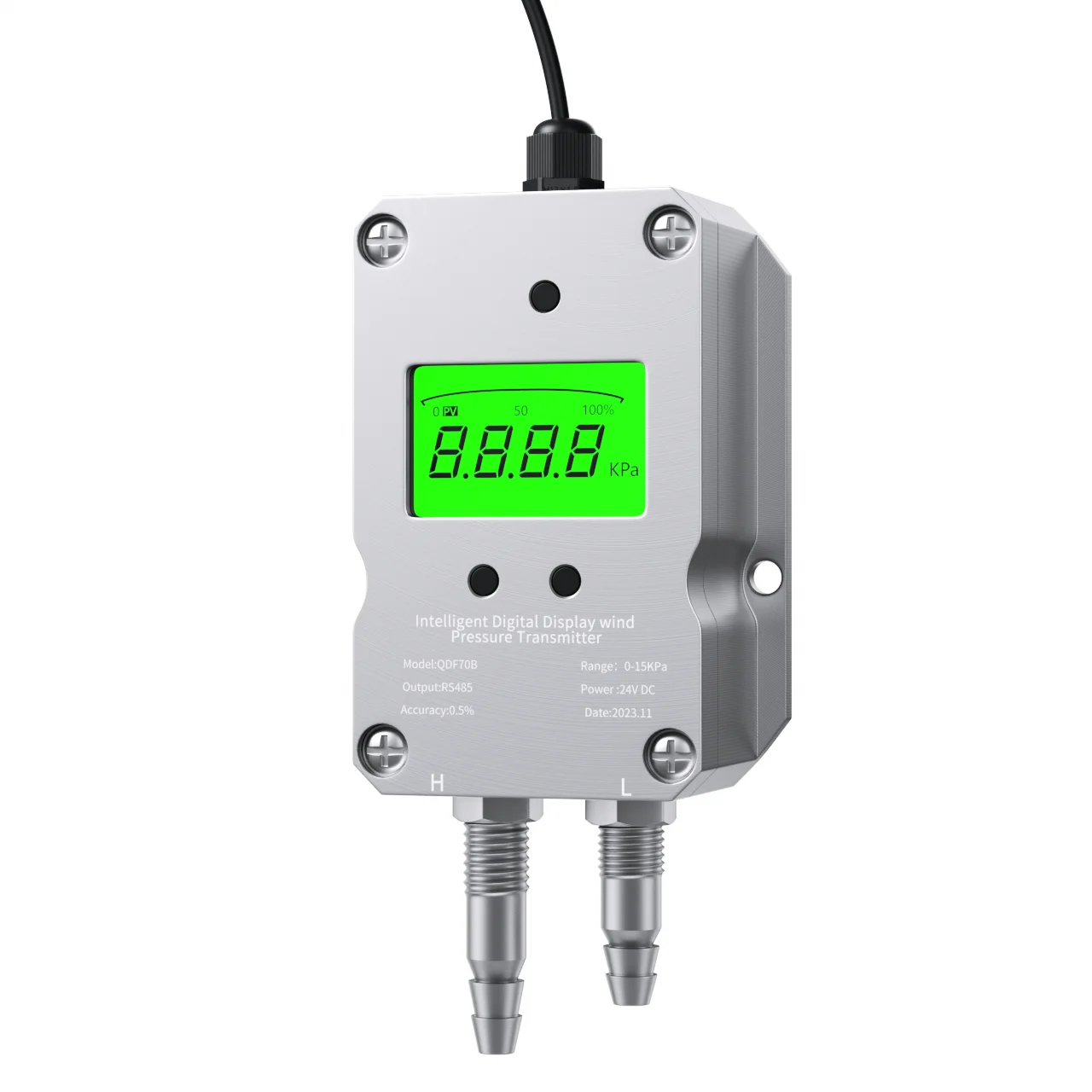 

Air Differential Pressure Sensor LCD Display 4-20mA 0-10V RS485 Output Signal Micro Air Pressure Sensor