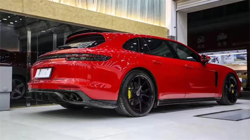 Untuk Porsche Panamera 971 2017 2018 2019 2020 2021 2022 2023 ReaI Kit Spoiler Bibir Belakang Bumper Serat Karbon