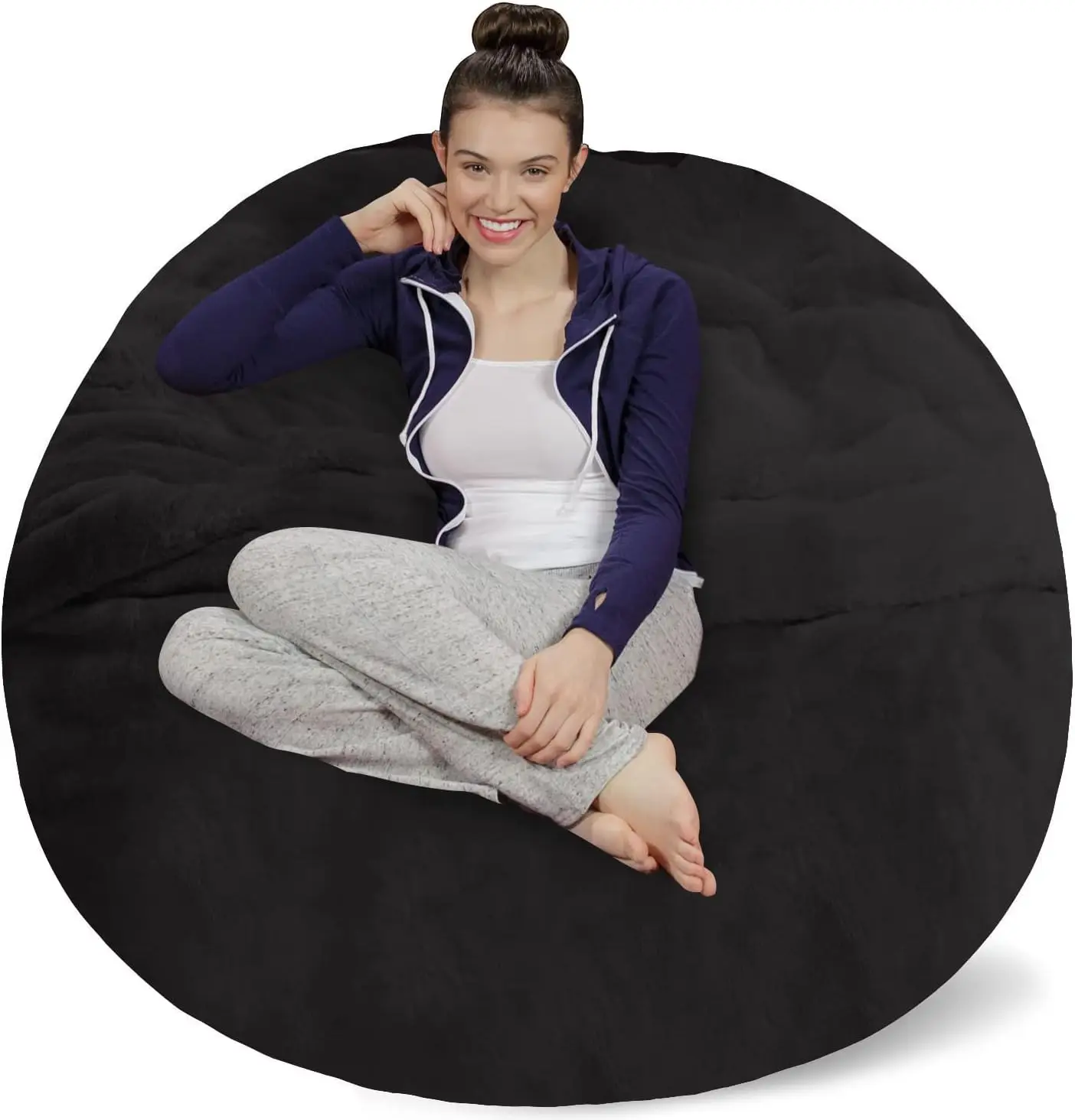 

Bean Bags Chairs for Kids, Teens, Adults - Memory Foam Beanless Bag Chair with Microsuede Cover - Foam Filled Furniture for Dorm