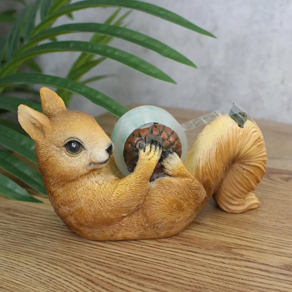 Cartoon Squirrel Tape Holder Resin Eco-friendly Squirrel Tape Dispenser Animal Shaped Squirrel Desktop Ornaments Office Supplies