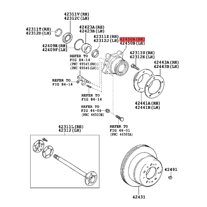 

Ступица колеса в сборе для Toyota Land Cruiser Lexus LX 570 07-21, ступица, ось колеса 424500 C010