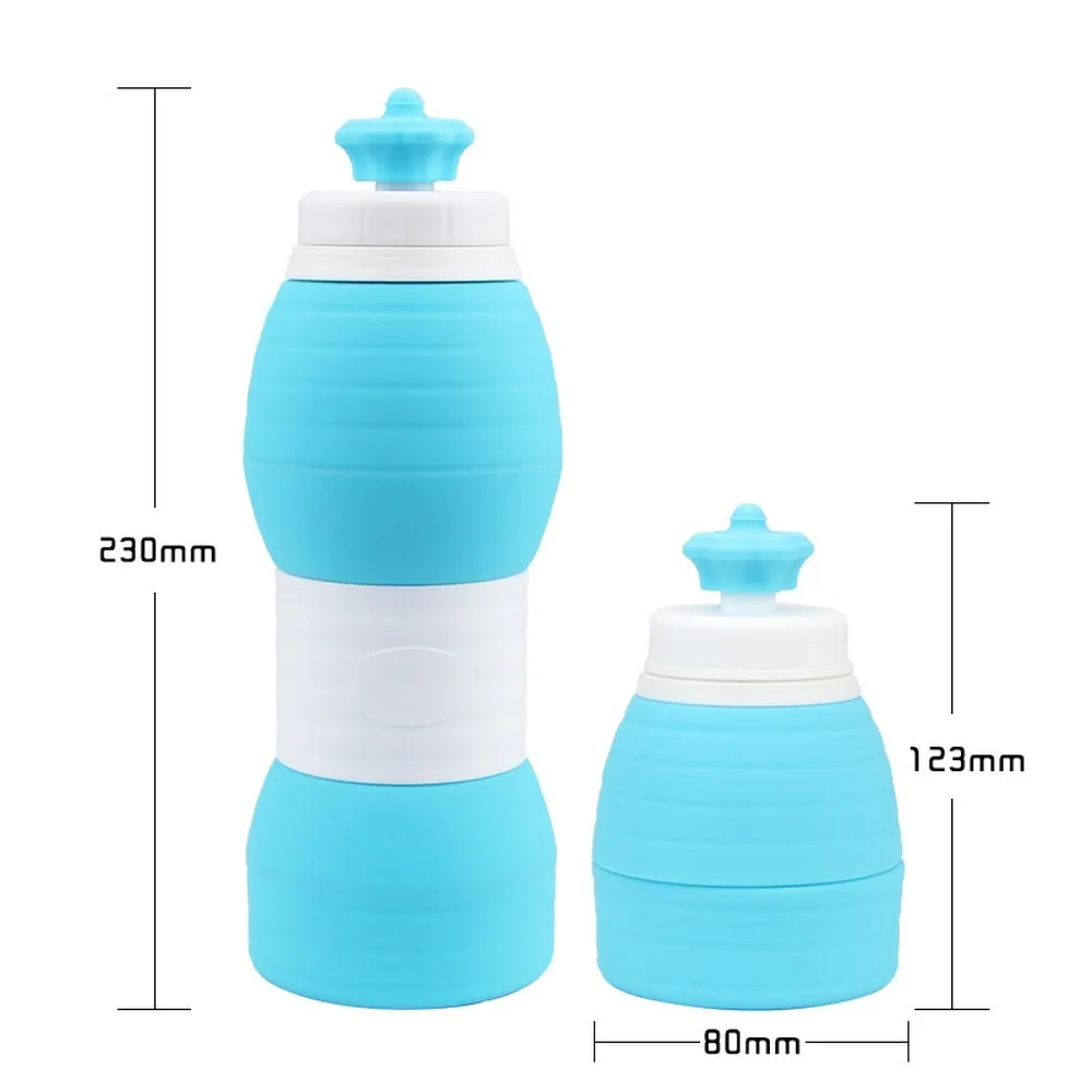Collapsible Silicone Water Bottle Portable Folding Cup Outdoor Hiking Cycling Travel Ready Stock