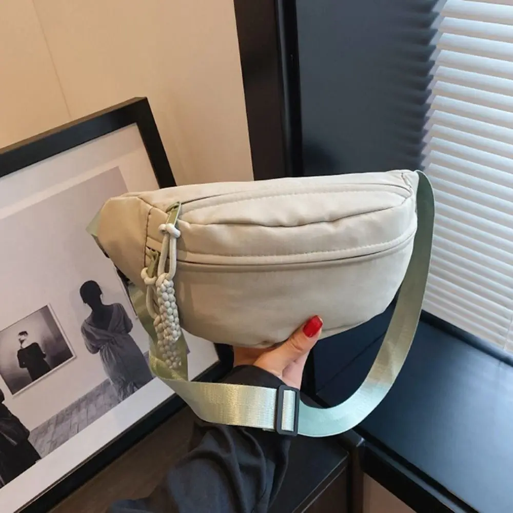 

Casual nylon Canvas Crossbody Bag Large Capacity Zipper Canvas Chest Bag Shoulder Bag Korean Style Waist Bag Female/Girls