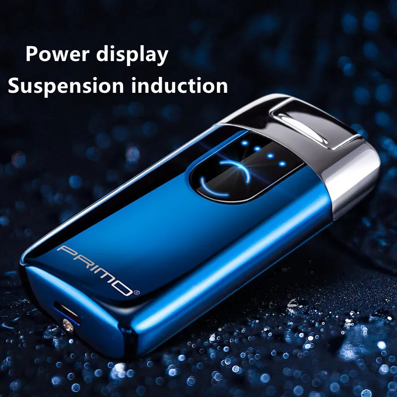 PRIMO New Hover Induction Dual Arc USB Rechargeable Lighter LED Power Display Electronic Pulse Plasma Lighter Men's Gifts