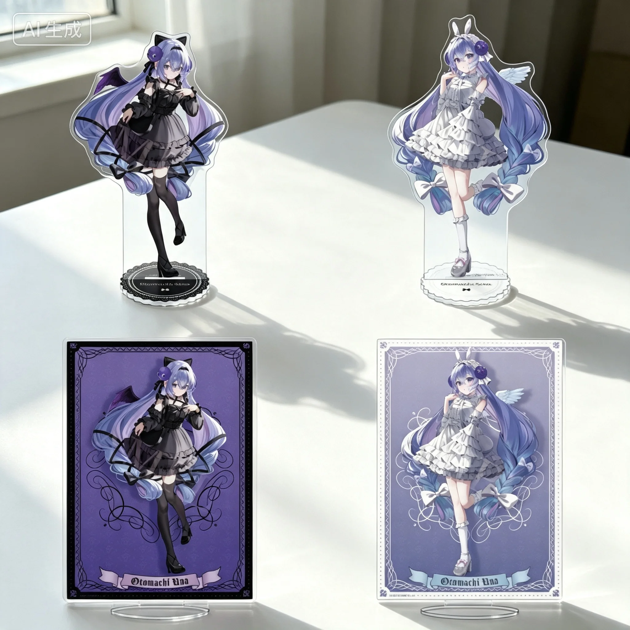 Virtual Singer Otomachi Una 10th Anniversary Celebration Angel Ver Acrylic Figure Stand Model Plate Keychains Desk Decorations