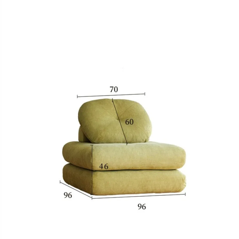 

Nordic fabric lazy sofa living room bedroom small sofa without armrests homestay tofu block tatami single sofa