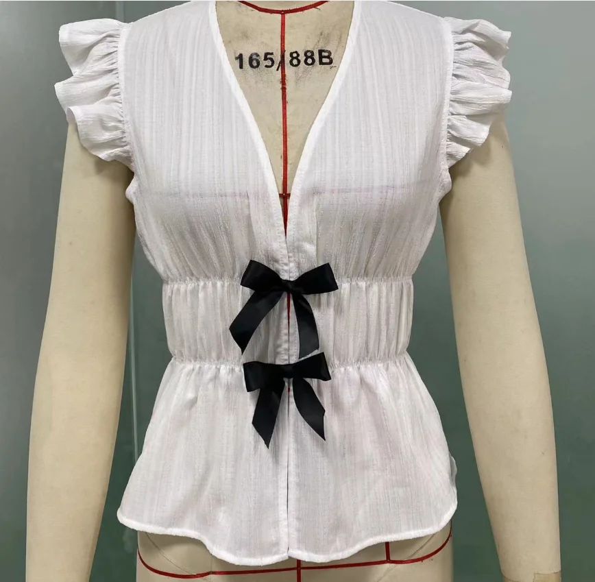 女性用半袖シャツボウカーディガンシャツ