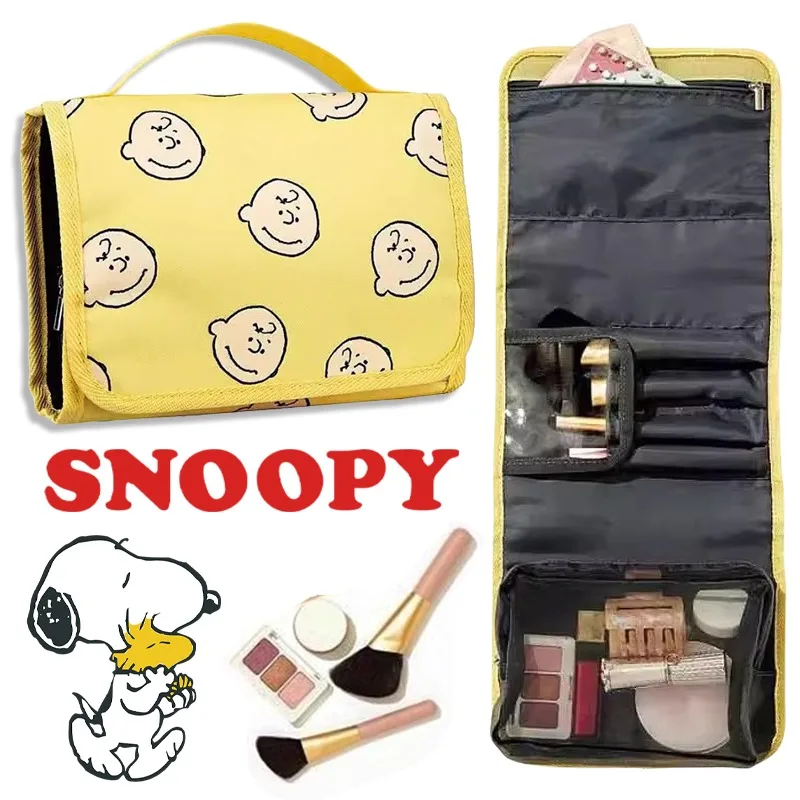 

Snoopy Charlie Makeup Storage Bag Cartoon Creative Portable Women Cosmetics Handbag Girls Large Capacity Toiletries Organizer