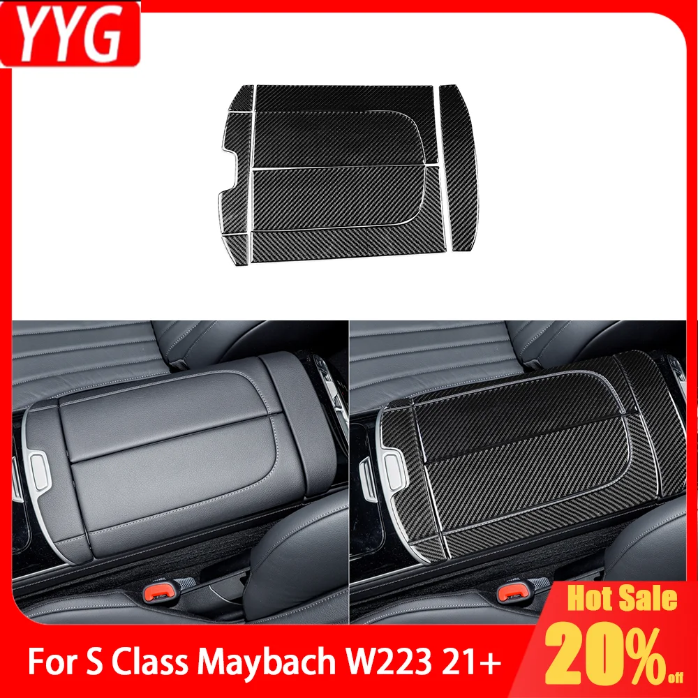 

For Maybach S Class W223 21+ Carbon Fiber Car Accessories Center Console Storage Box Panel Interior Cover Trim Modified Sticker