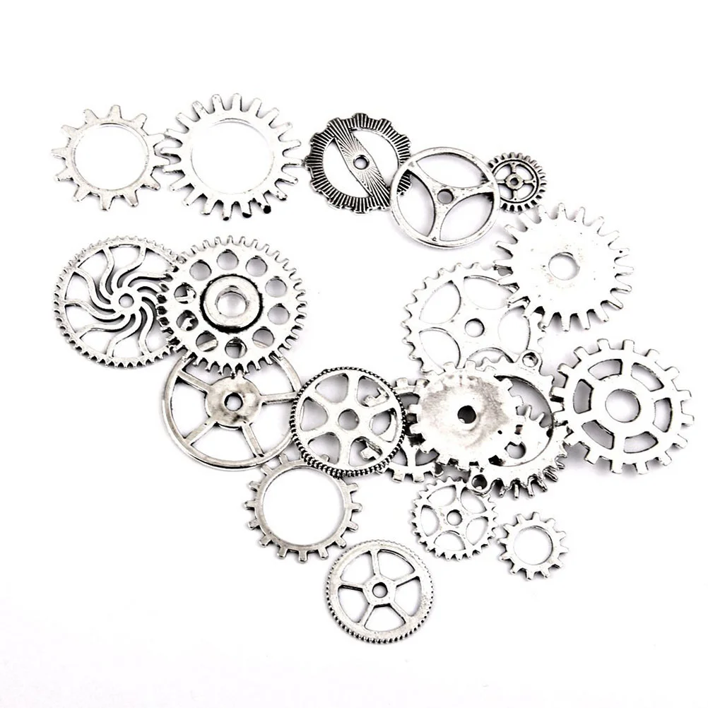 

20pcs Steampunk Gears Pendant Necklace Findings Charm Pendants (Silver) Gear pendants Charm Gear Pendants
