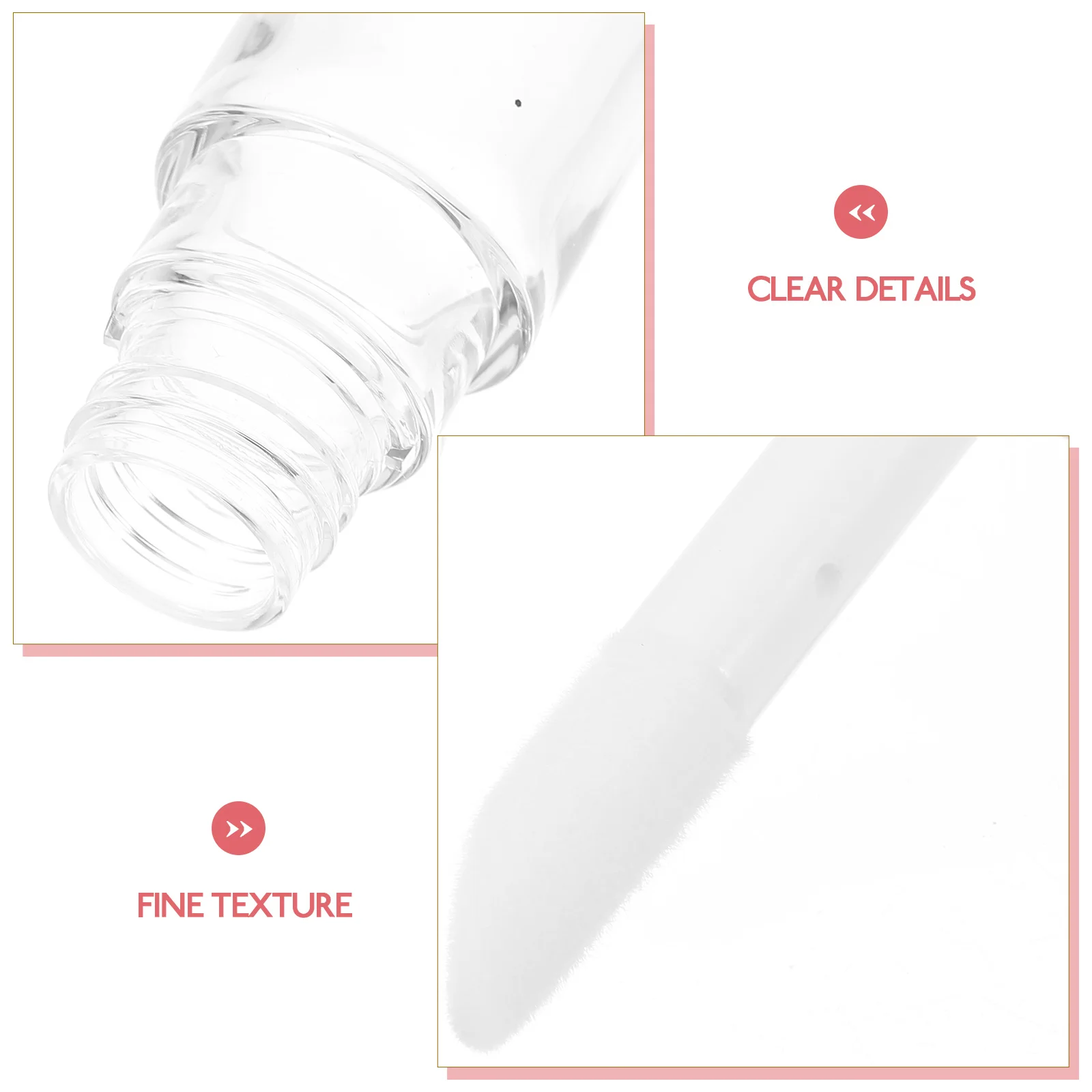 

15 pcs Lip Tubes 10ml Lip Balm Containers Empty Large Brush Clear Refillable Container Pink Portable Safe DIY Gift Travel Party