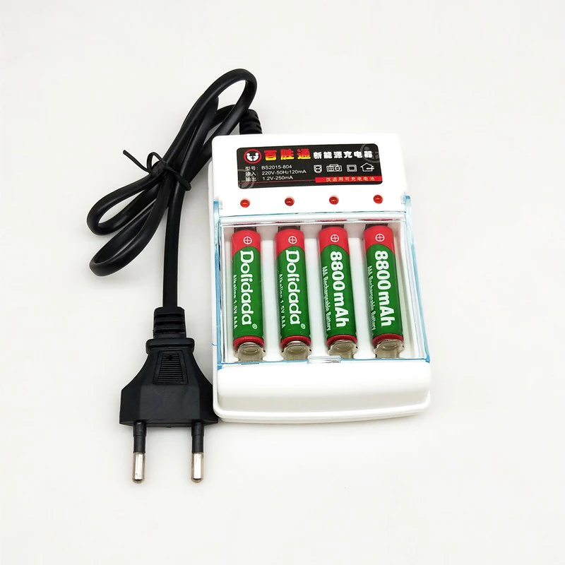 Dolidada AAA battery 1.5V 8800mAh Rechargeable Batteries For Remote Control Toy Light With 1pcs 4-cell Battery 2A Charger