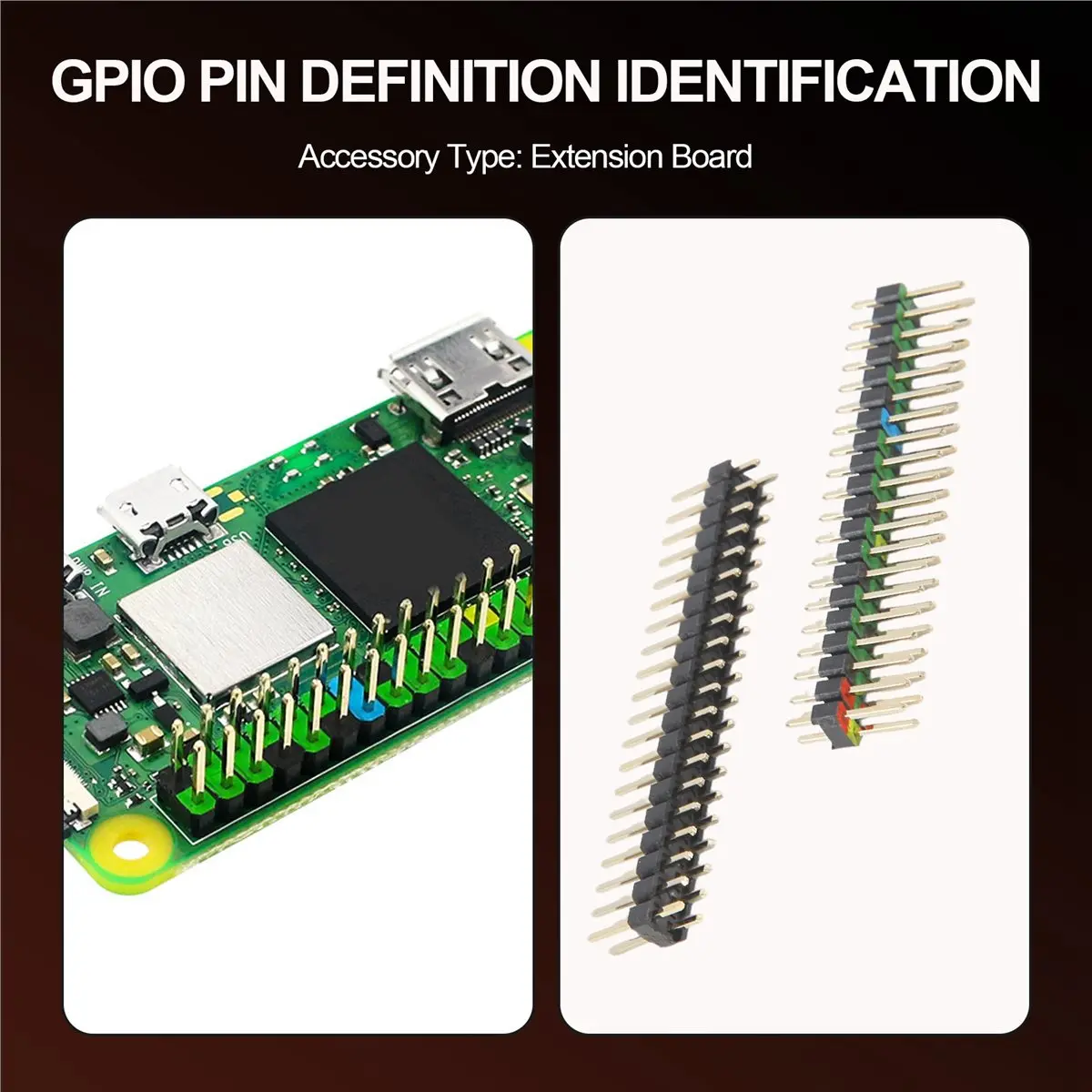 A64K 5 Pcs 2 x 20 Pin Male GPIO Header for Raspberry Pi Zero Double Row 20 Pin Male Pin GPIO Connector Stacking Header Extend