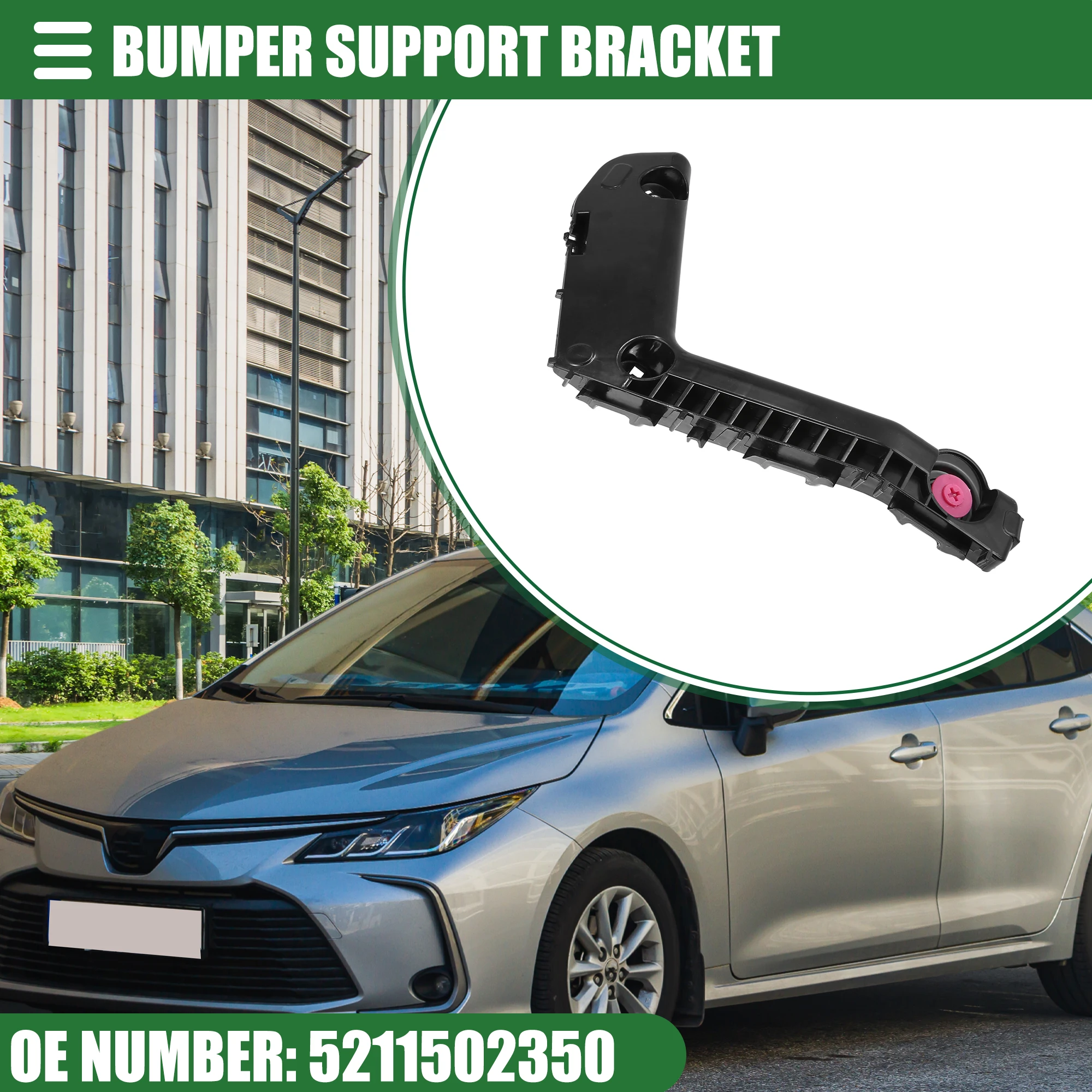 UXCELL-Soporte de parachoques delantero derecho izquierdo, lado del pasajero, soporte de parachoques lateral del conductor para Toyota Corolla 2017-2019 5211602330