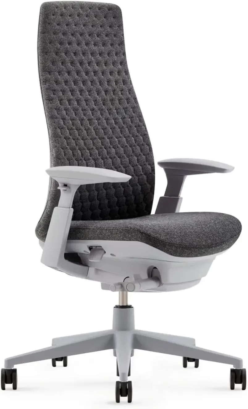 Ergonomic Office Chair – Stylish and Innovative Desk Chair with Digital Knit Finish - Without Lumbar Support (Heathered Grey)