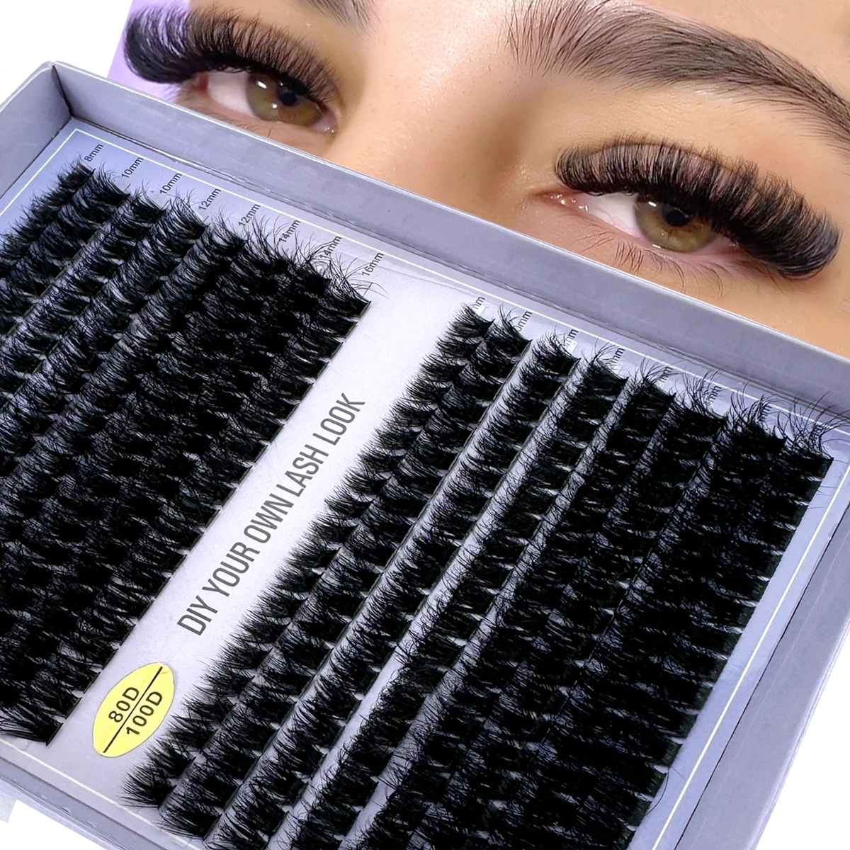 320 clusters 16 rows personal eyelash extensions 60D 80D 100D clusters 8-16mm fluffy D-roll eyelash extensions eyelash clusters