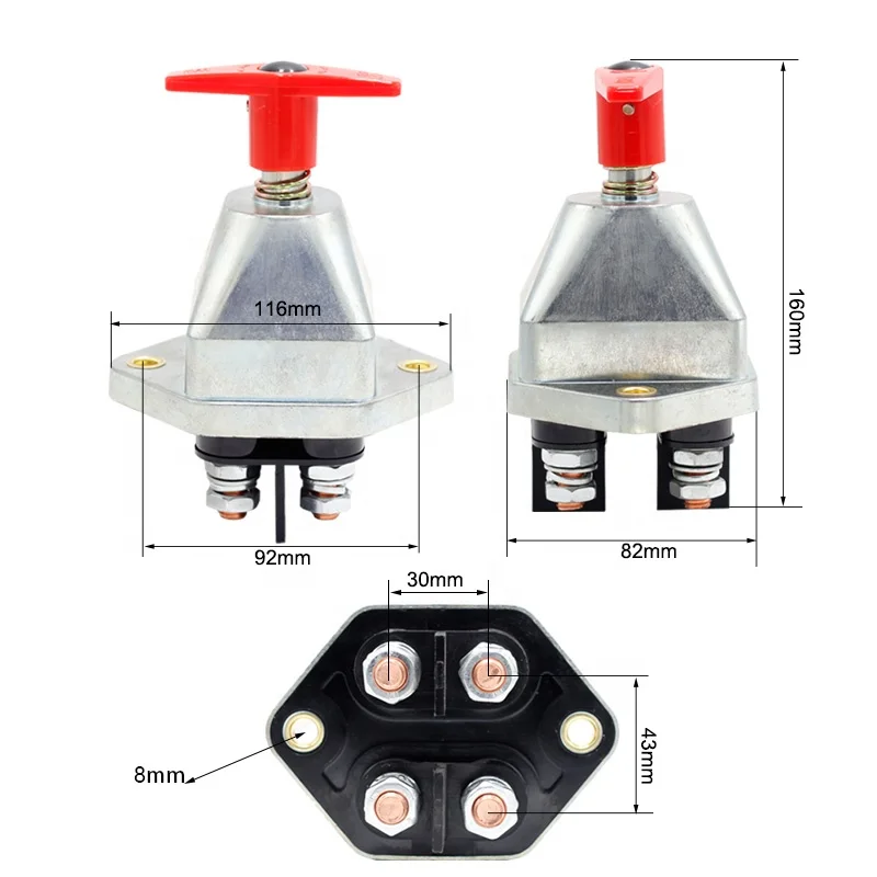 150A 48v ON OFF Circuit Breaker Detach battery Switch for Tractor Emergency Switch Lock Battery Circuit Breaker