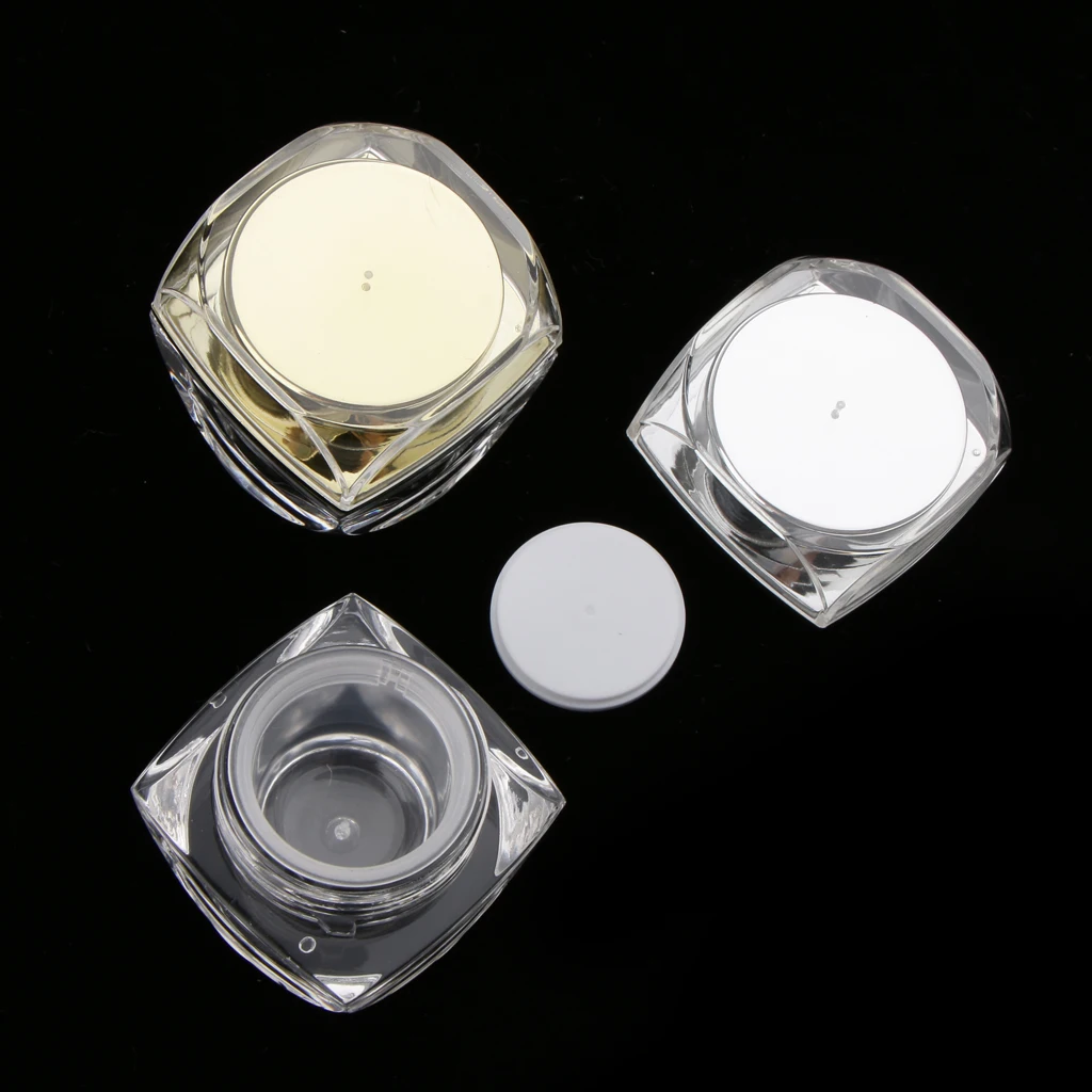 Lege pot acryl cosmetische doos Lege crèmeflescontainer voor oogschaduw, lippenbalsem en huidverzorging