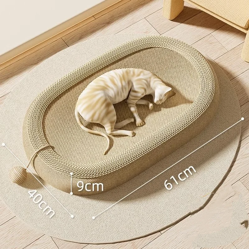 

Weave Cat Scratchers Board Oval Cat Scratching Pads Cat Scratching Board Cat Chew Bite Toy Household Pet Furniture Pet Bed Nest