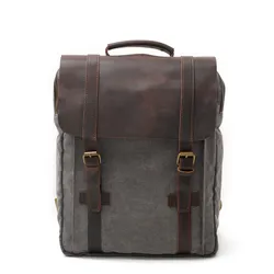 Retro men's canvas backpack Outdoor casual men's bag large capacity waterproof travel bag Computer backpack backpack