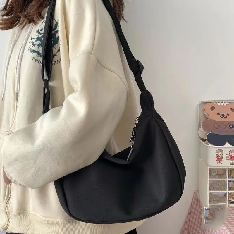 Bolso de hombro sólido Harajuku para mujer, bolsos multifunción simples que combinan con todo, bolsos cruzados de gran capacidad, monedero para