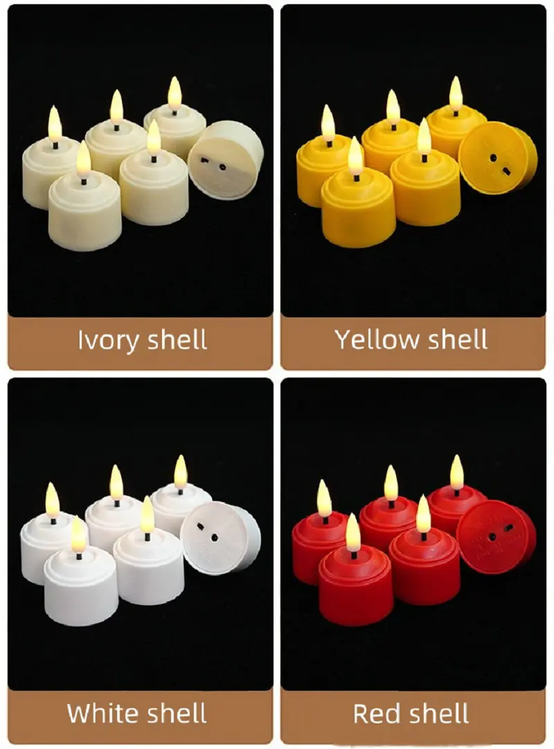 ثلاثية الأبعاد الفتيل LED الشاي ضوء قابلة للشحن التحكم عن بعد ث/المؤقت الخفقان الدافئة الأبيض عديمة اللهب الشموع ث/محطة شحن كابل يو اس بي