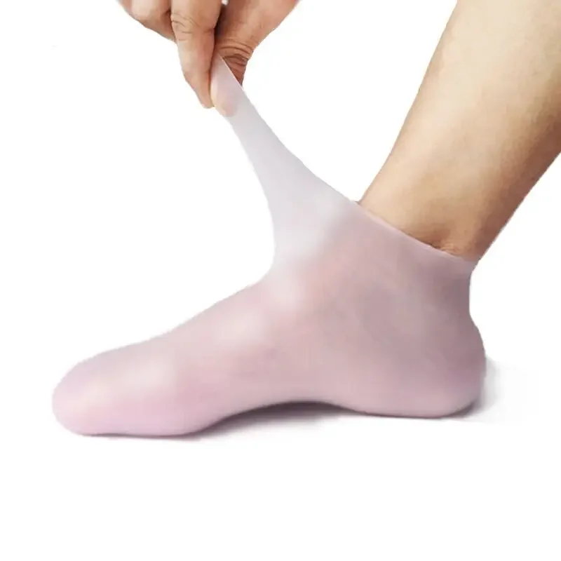 2Pcs Silicone Foot Care Socks Anti Cracking Moisturizing Gel Socks Cracked Dead Skin Remove Protector Pain Relief Pedicure Tools