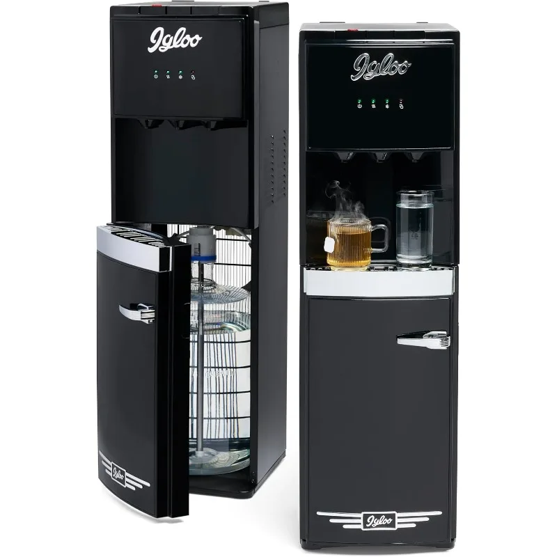 

Retro Bottom Load Water Cooler Dispenser - Hot, Cold, or Room-Temperature Water - Holds 3 or 5 Gallon Bottles- Child Safety Lock