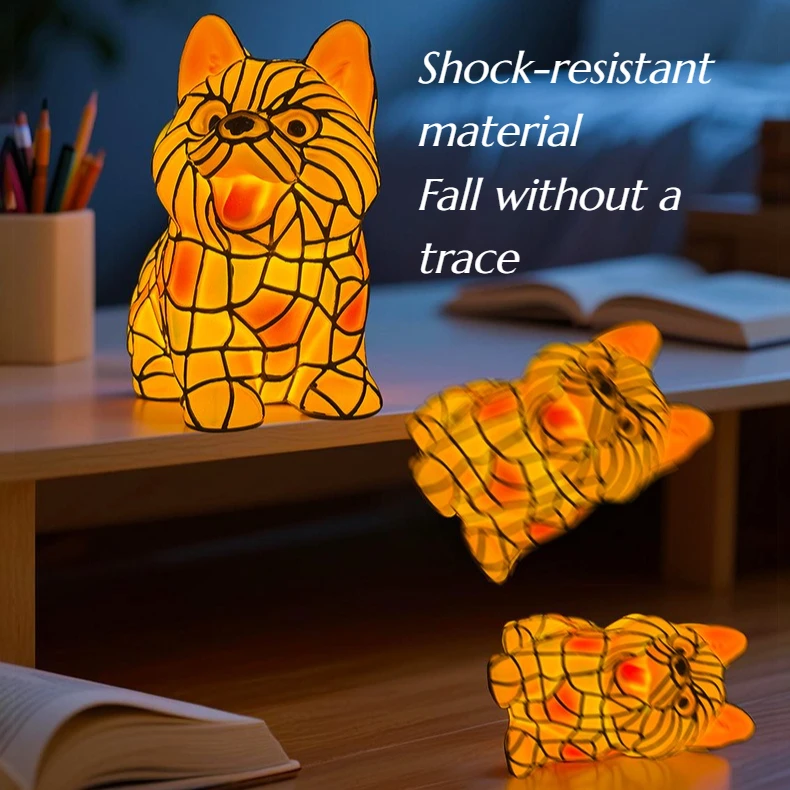 

New Dog Series High Quality Durable Decorative Items Rechargeable LED Light-emitting Art Animal Statues Creative Home Decoration